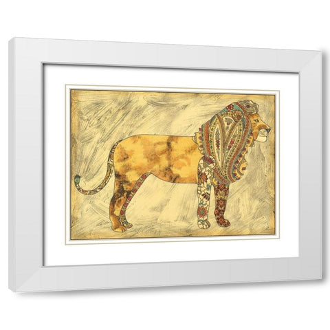 Royal Lion White Modern Wood Framed Art Print with Double Matting by Zarris, Chariklia