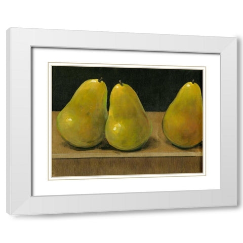 Pear Study White Modern Wood Framed Art Print with Double Matting by OToole, Tim