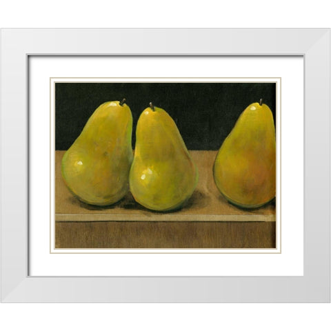 Pear Study White Modern Wood Framed Art Print with Double Matting by OToole, Tim