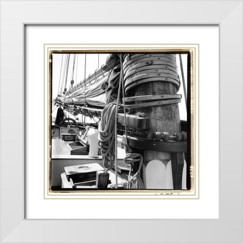 Ship Shape I White Modern Wood Framed Art Print with Double Matting by DeNardo, Laura