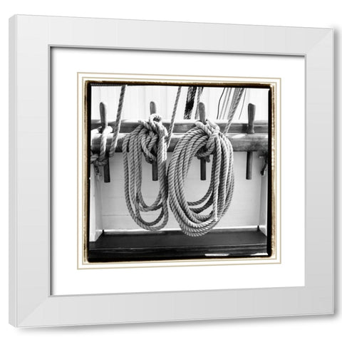 Secure I White Modern Wood Framed Art Print with Double Matting by DeNardo, Laura
