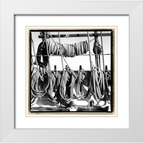 Secure II White Modern Wood Framed Art Print with Double Matting by DeNardo, Laura