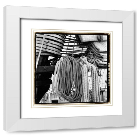 Secure III White Modern Wood Framed Art Print with Double Matting by DeNardo, Laura