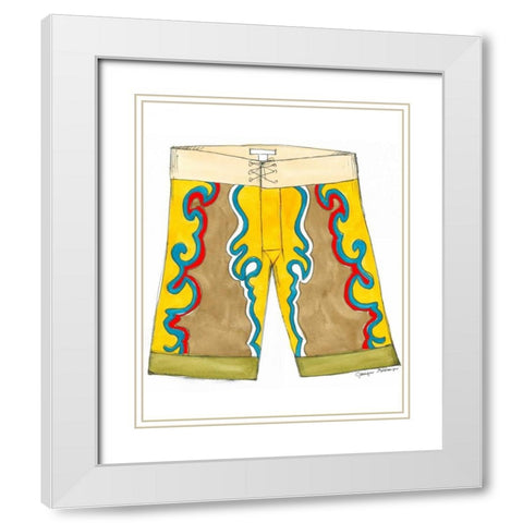 Surf Shorts III White Modern Wood Framed Art Print with Double Matting by Unknown