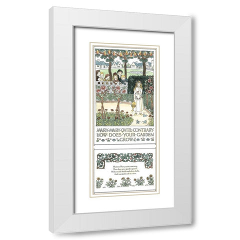 Mary, Mary Quite Contrary White Modern Wood Framed Art Print with Double Matting by Bedford, Francis D.