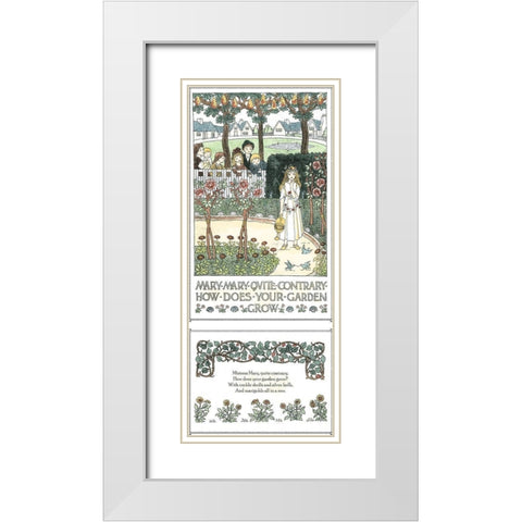 Mary, Mary Quite Contrary White Modern Wood Framed Art Print with Double Matting by Bedford, Francis D.