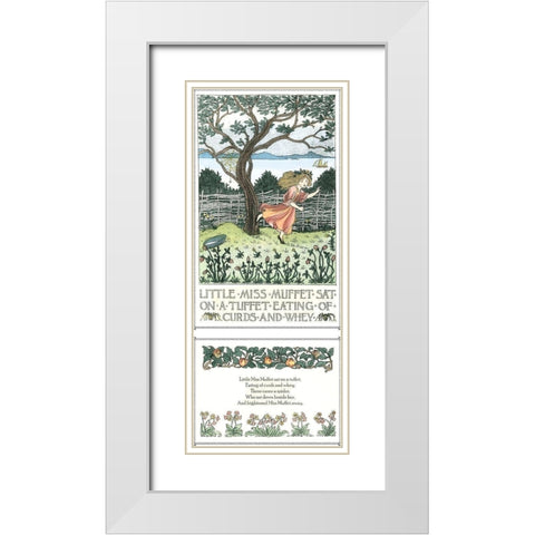 Little Miss Muffet White Modern Wood Framed Art Print with Double Matting by Bedford, Francis D.
