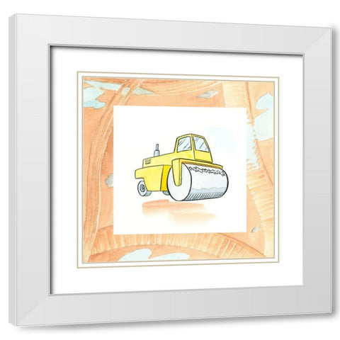 Charlies Steamroller White Modern Wood Framed Art Print with Double Matting by Swinford, Charles