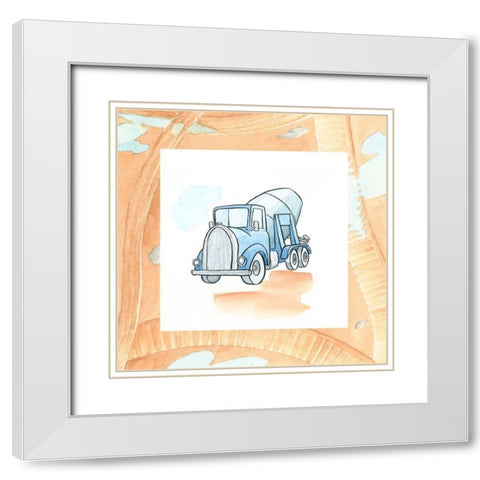 Charlies Cement Mixer White Modern Wood Framed Art Print with Double Matting by Swinford, Charles