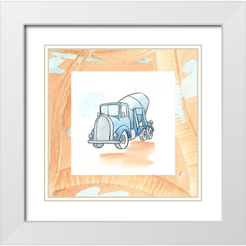 Charlies Cement Mixer White Modern Wood Framed Art Print with Double Matting by Swinford, Charles