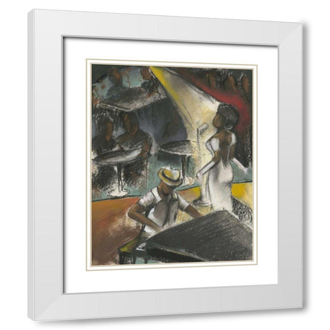 Sultry Song White Modern Wood Framed Art Print with Double Matting by Goldberger, Jennifer