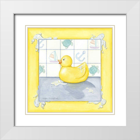 Small Rubber Duck II White Modern Wood Framed Art Print with Double Matting by Meagher, Megan