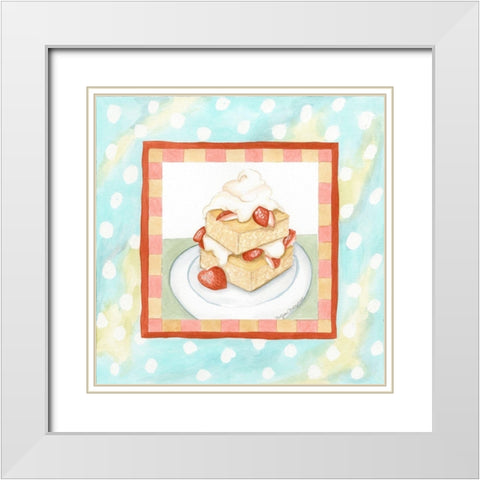 Strawberry Shortcake White Modern Wood Framed Art Print with Double Matting by Meagher, Megan