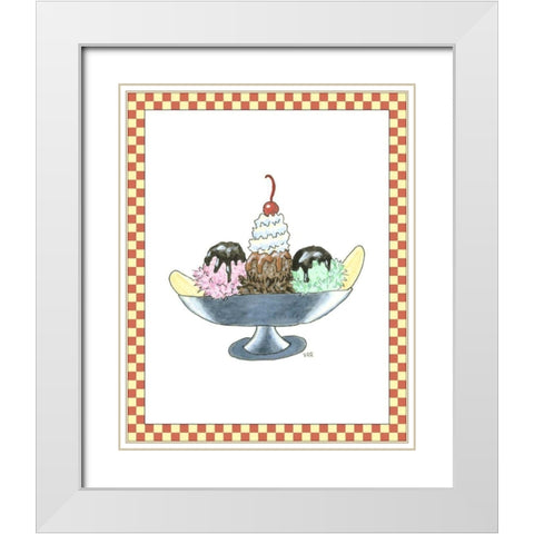 Ice Cream Parlor IV White Modern Wood Framed Art Print with Double Matting by Roper, Virginia A.