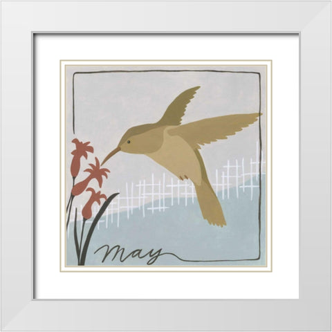 Avian May White Modern Wood Framed Art Print with Double Matting by Meagher, Megan