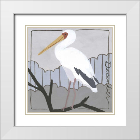 Avian December White Modern Wood Framed Art Print with Double Matting by Meagher, Megan