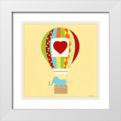 Up, Up and Away III White Modern Wood Framed Art Print with Double Matting by Vess, June Erica