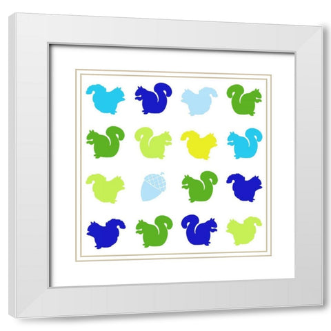 Animal Sudoku in Blue VI White Modern Wood Framed Art Print with Double Matting by Zarris, Chariklia