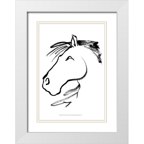 Equine Profile I White Modern Wood Framed Art Print with Double Matting by Ludwig, Alicia