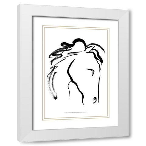 Equine Profile II White Modern Wood Framed Art Print with Double Matting by Ludwig, Alicia