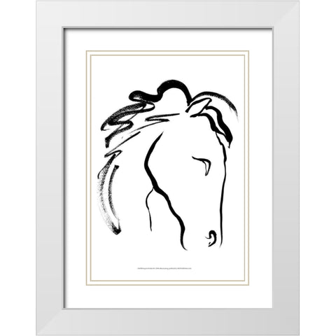 Equine Profile II White Modern Wood Framed Art Print with Double Matting by Ludwig, Alicia