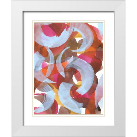 Sherbert II White Modern Wood Framed Art Print with Double Matting by Fuchs, Jodi