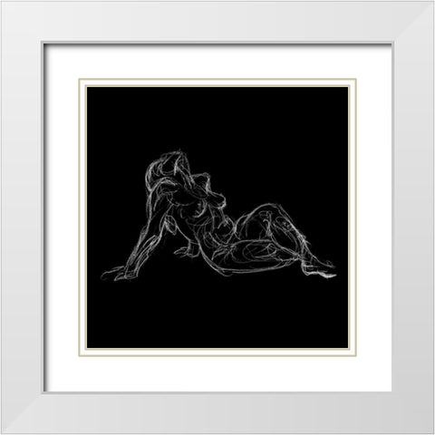 Figure Study on Black III White Modern Wood Framed Art Print with Double Matting by Swinford, Charles