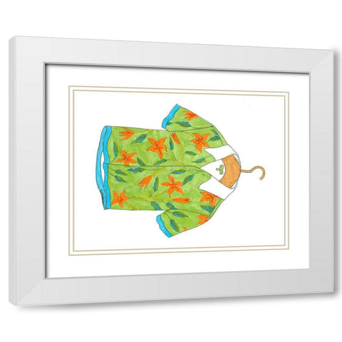 Beach Wear II White Modern Wood Framed Art Print with Double Matting by Goldberger, Jennifer