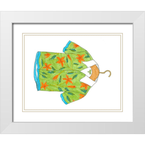 Beach Wear II White Modern Wood Framed Art Print with Double Matting by Goldberger, Jennifer