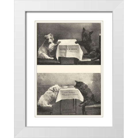 Waiting for Dinner White Modern Wood Framed Art Print with Double Matting by Vision Studio