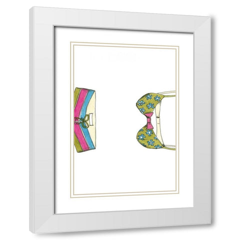 Beach Bikini I White Modern Wood Framed Art Print with Double Matting by Goldberger, Jennifer