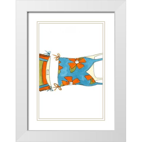 Beach Bikini II White Modern Wood Framed Art Print with Double Matting by Goldberger, Jennifer