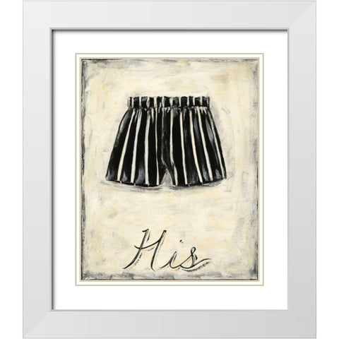 His- French Silk White Modern Wood Framed Art Print with Double Matting by Zarris, Chariklia