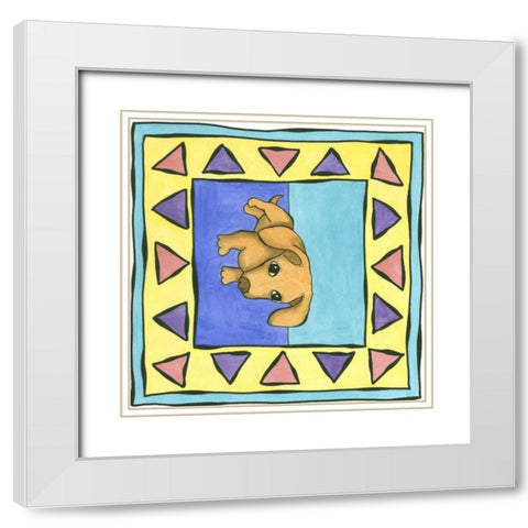 Pee Wee White Modern Wood Framed Art Print with Double Matting by Meagher, Megan