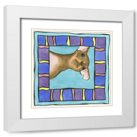Tiny White Modern Wood Framed Art Print with Double Matting by Meagher, Megan