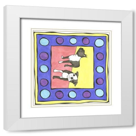 Max and Mini White Modern Wood Framed Art Print with Double Matting by Meagher, Megan