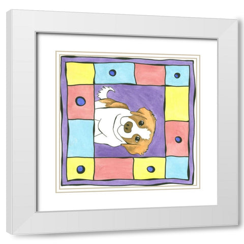 Buster White Modern Wood Framed Art Print with Double Matting by Meagher, Megan