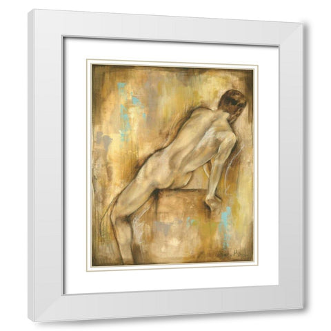 Nude Gesture I White Modern Wood Framed Art Print with Double Matting by Goldberger, Jennifer