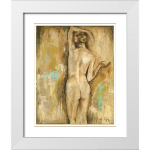 Nude Gesture II White Modern Wood Framed Art Print with Double Matting by Goldberger, Jennifer