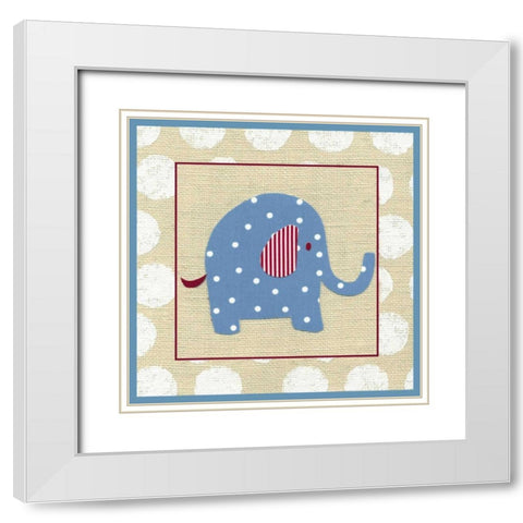 Katherines Elephant White Modern Wood Framed Art Print with Double Matting by Zarris, Chariklia