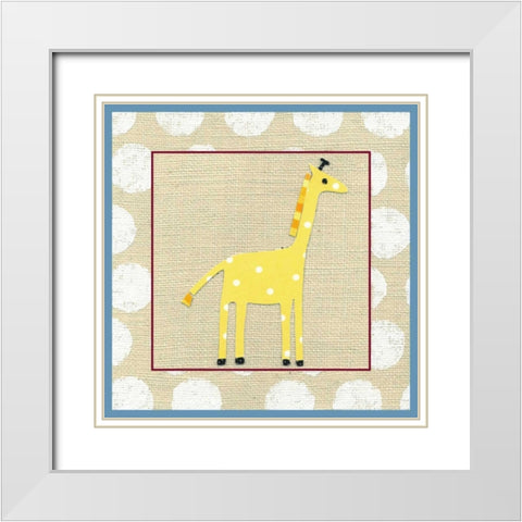 Katherines Giraffe White Modern Wood Framed Art Print with Double Matting by Zarris, Chariklia