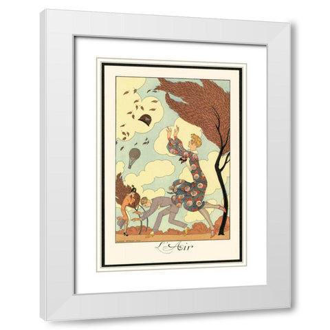 LAir White Modern Wood Framed Art Print with Double Matting by Barbier, George
