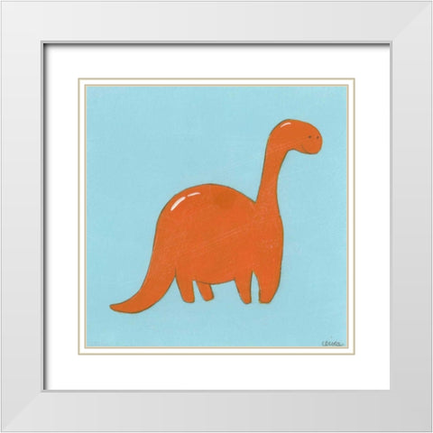 Brontosaurus  White Modern Wood Framed Art Print with Double Matting by Vess, June Erica