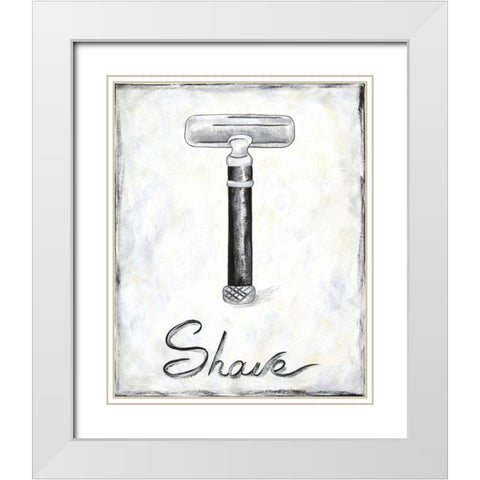 Shave White Modern Wood Framed Art Print with Double Matting by Zarris, Chariklia