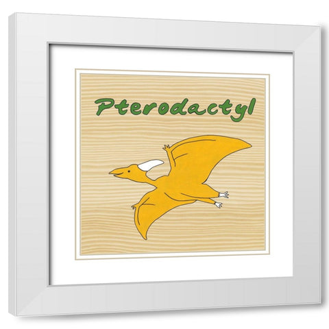 Pterodactyl White Modern Wood Framed Art Print with Double Matting by Meagher, Megan