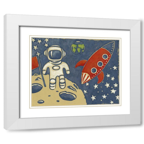 Space Explorer I White Modern Wood Framed Art Print with Double Matting by Zarris, Chariklia