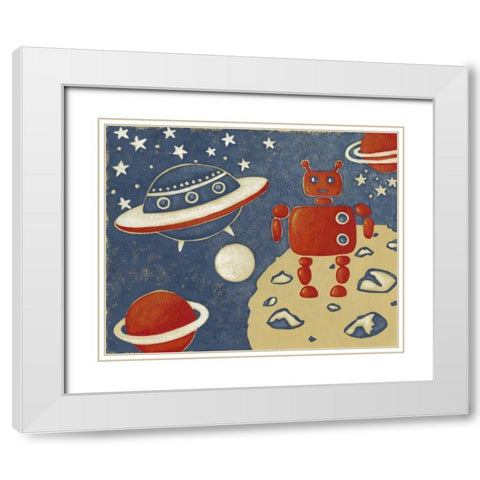 Space Explorer II White Modern Wood Framed Art Print with Double Matting by Zarris, Chariklia