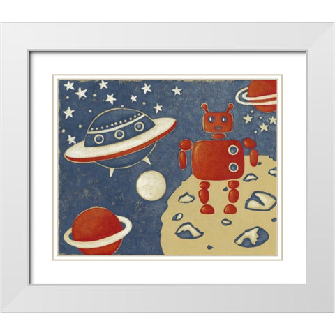 Space Explorer II White Modern Wood Framed Art Print with Double Matting by Zarris, Chariklia