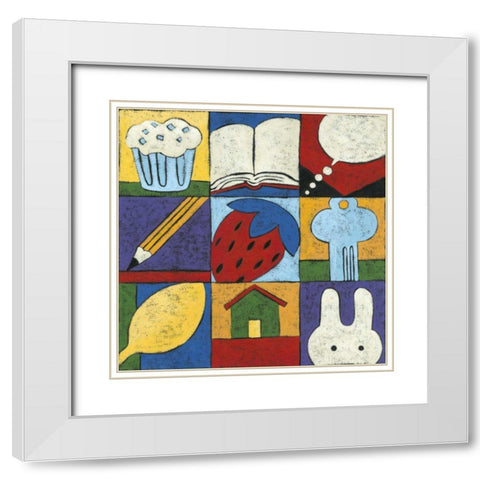 Tell me a story I White Modern Wood Framed Art Print with Double Matting by Zarris, Chariklia
