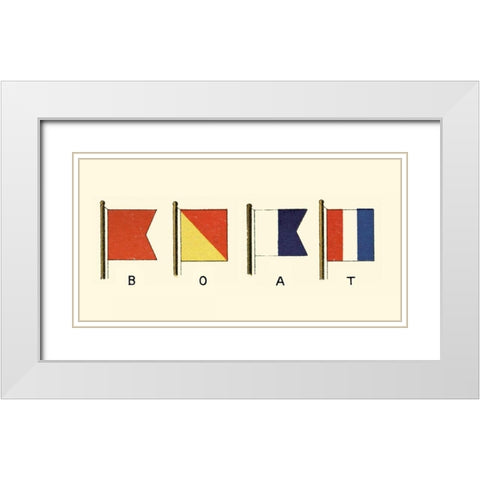 Boat White Modern Wood Framed Art Print with Double Matting by Vision Studio